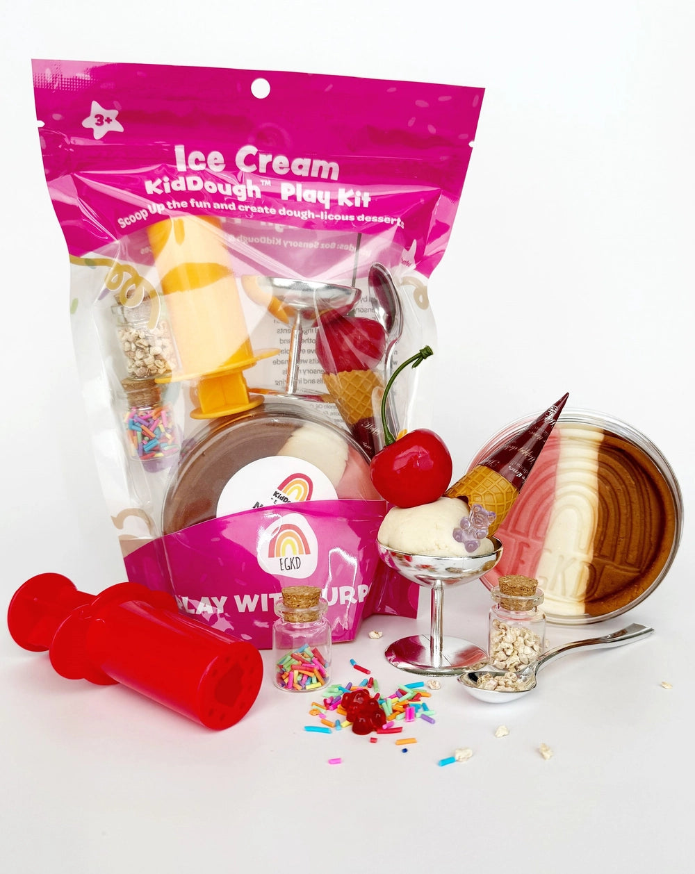 Ice Cream (Neapolitan) Kiddough Play Kit