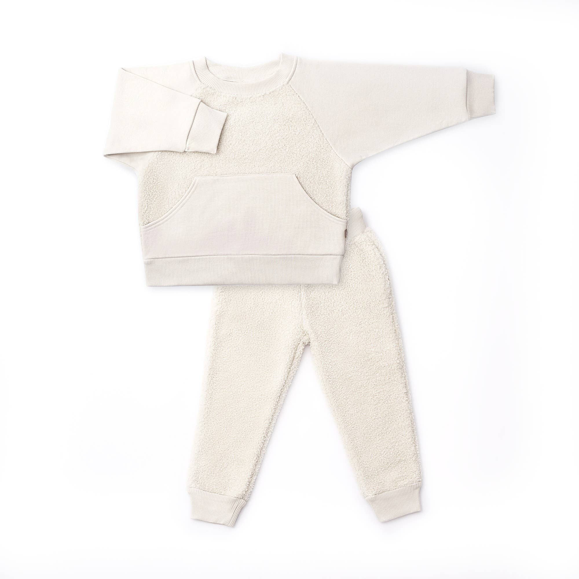 Sherpa Kids Two-Piece Sweatsuit (Alabaster)