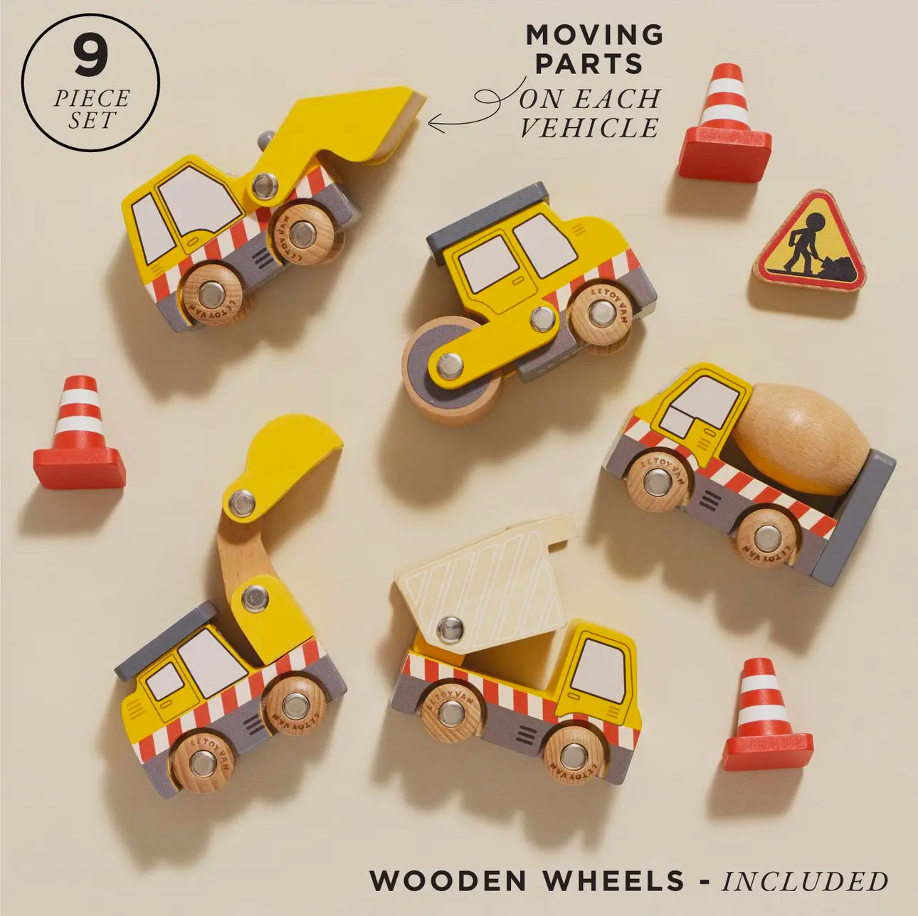 Construction Wooden Trucks Set