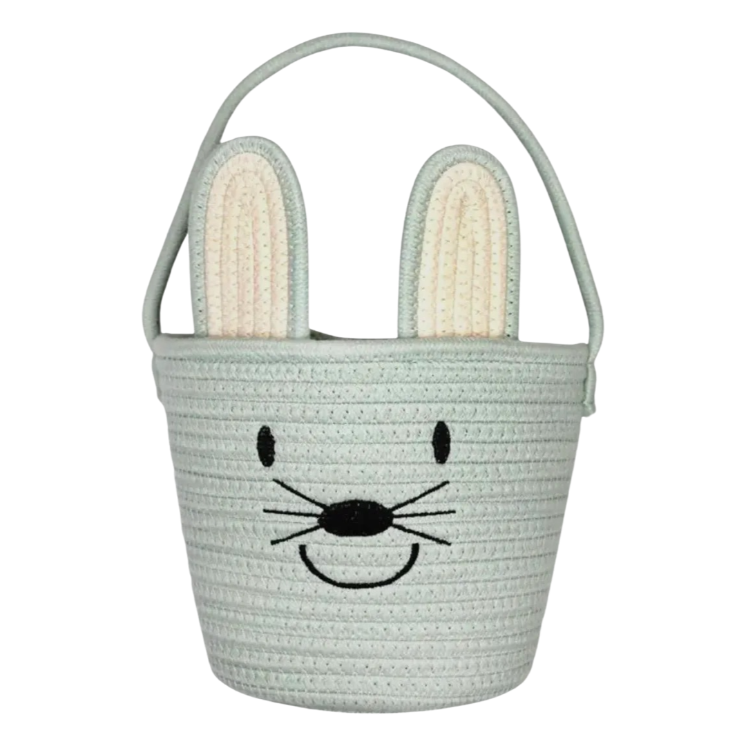 Rope Bunny Easter Basket (Blue)