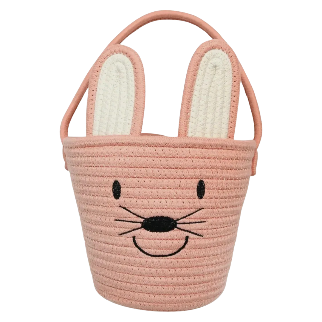 Rope Bunny Easter Basket (Pink)