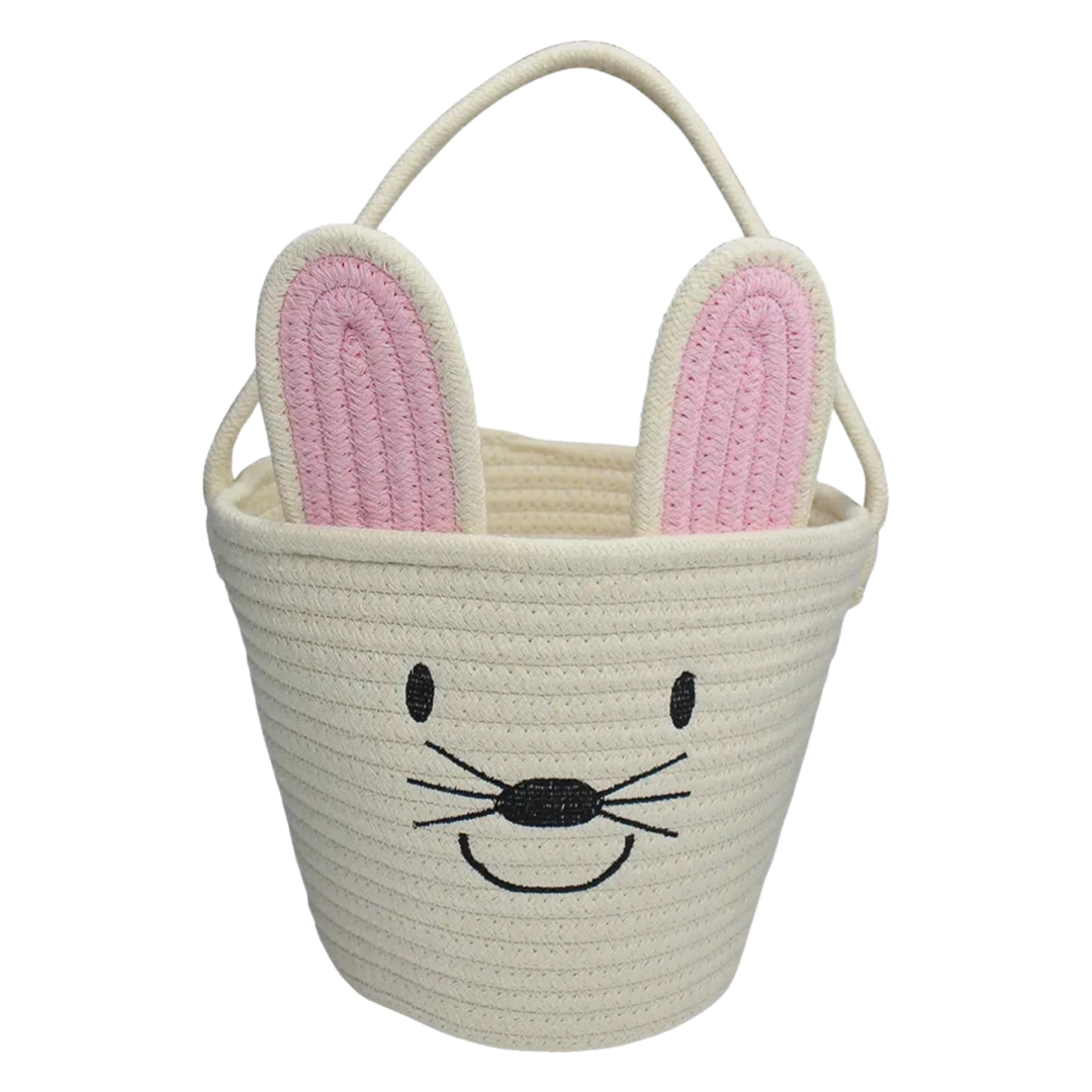 Rope Bunny Easter Basket (Cream)