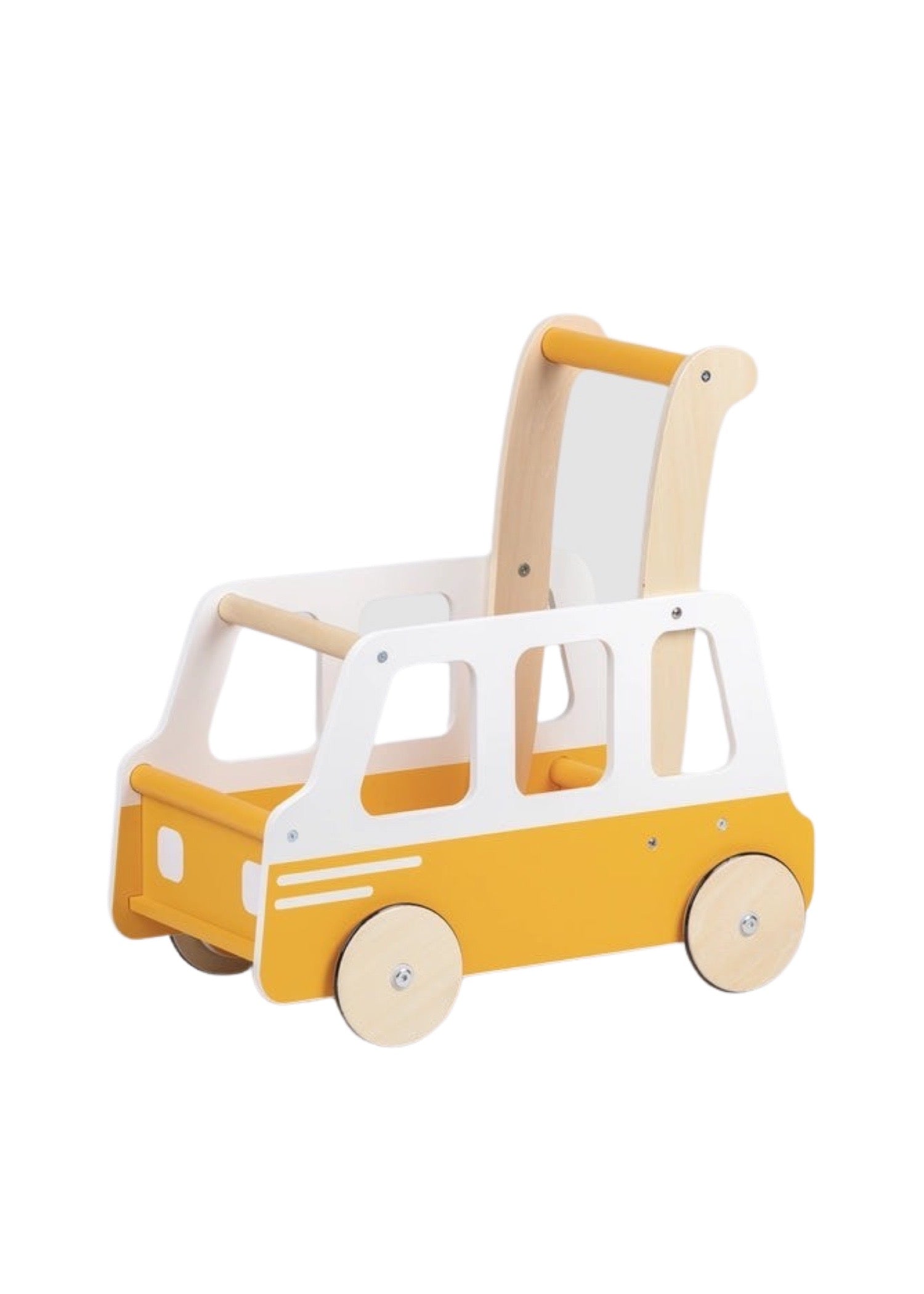 School Bus Wood Push Toy