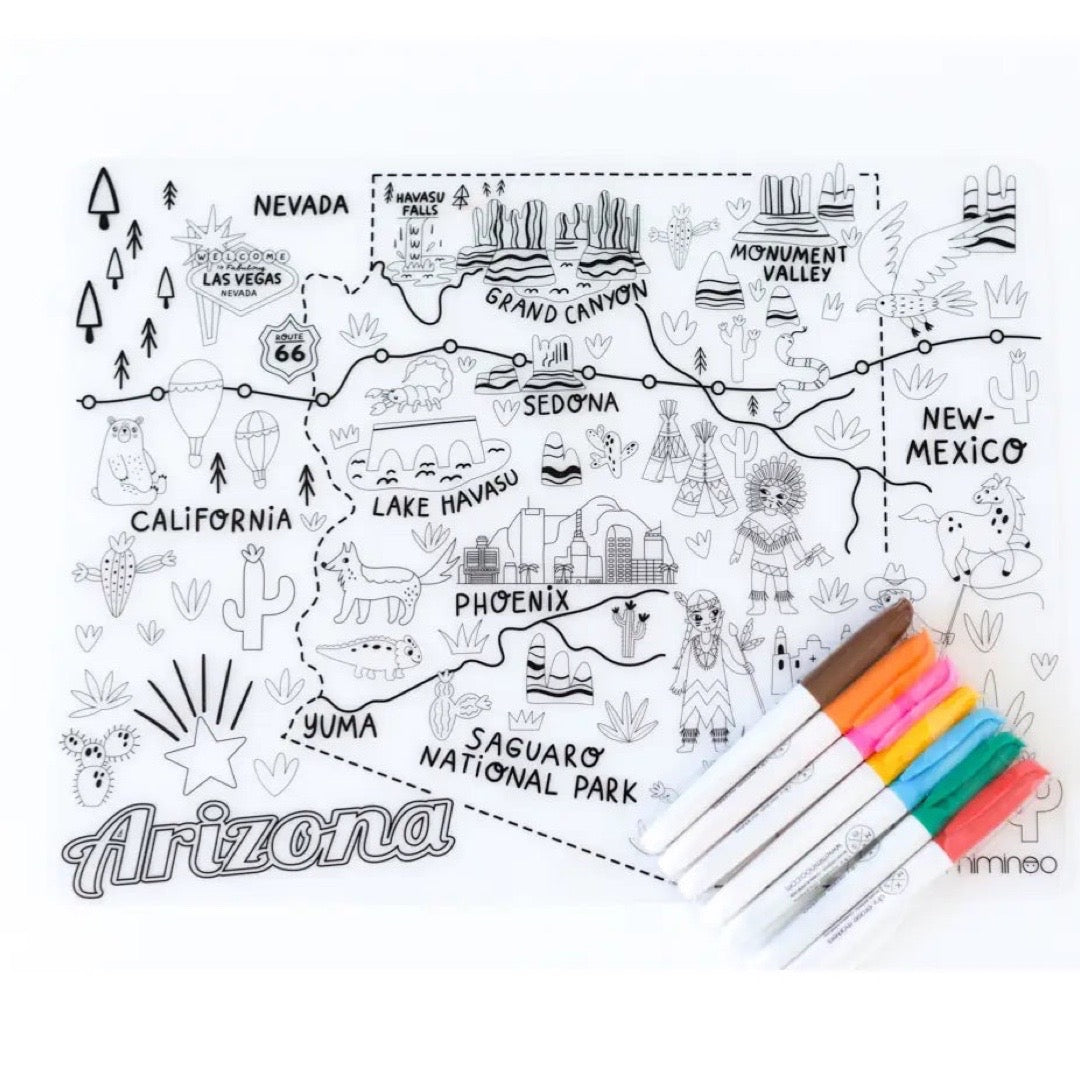 Silicone Kids Coloring Tablemat Arizona